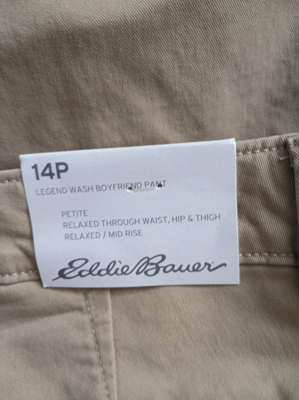 Eddie Bauer Women's Legend Wash Boyfriend  Khaki Pants - Picture 5 of 8